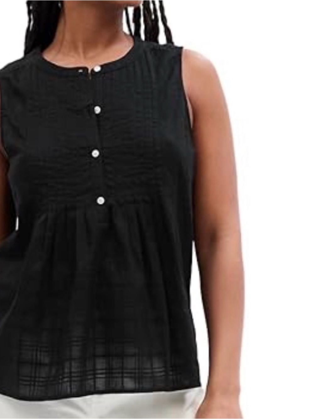 GAP Sleeveless Pintuck Top in Black (Size XXL)- NWOT